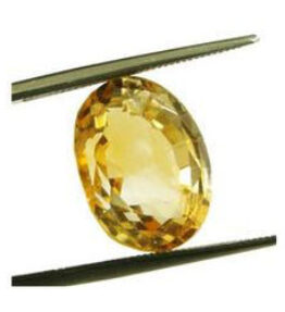 Kalyan Gems Citrine Gemstone Certified Natural Sunela stone  6.25 Ratti