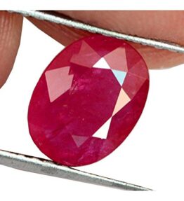 Indian Ruby Stone  13.00 Ratti 100% Natural Ultimate Red Faceted Oval Shape Gemstone