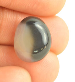 Hakik Gemstone Natural Certified Black Onyx Stone 8 Carat