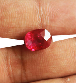 Ruby Manik Gemstone 3.10 Carat Very Nice Natural Oval Cut Red color stone loose