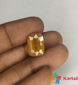 Vaibhav Gems pushya raga stone 10.65 Carat Original Certified Natural AAAA+  SuperFine Quality Loose Yellow Saaphire Pukhraj Buy Online