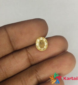 Vaibhav Gems pukhraj gem 1.45 Carat Original Certified Natural AAAA+  SuperFine Quality Loose Yellow Saaphire Pukhraj Buy Online