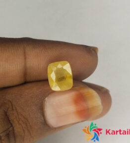 yellow sapphire Stone  3.2 Carat  Cerified Loose Gemstone   3.5 Ratti