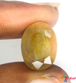 natural certified yellow sapphire stone  certified 12.4 Carat oval Shape