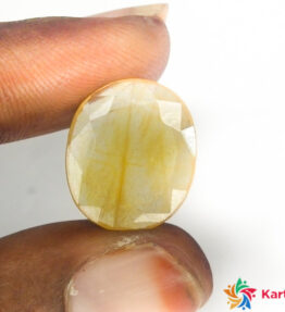 yellow sapphire gemstone   pukhraj Certified Loose Gemstone 9.55 Carat oval Shape