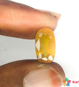 yellow sapphire  pukhraj Certified Loose Gemstone 4.5 Carat