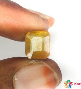 yellow sapphire  stone  pukhraj Certified  4.1 Carat emerald Shape