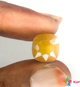 yellow sapphire stone  pukhraj Certified Loose Gemstone  6.3 Carat cushion Shape