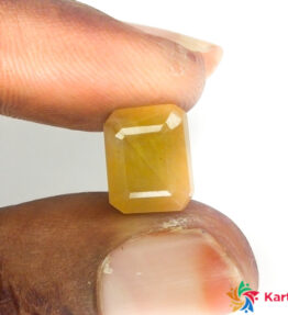 pale yellow sapphire Gemstone  pukhraj Certified Loose Gemstone  7.65 Carat emerald Shape