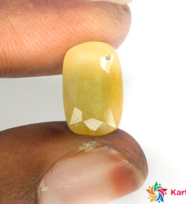 yellow sapphire stone  pukhraj Certified Loose Gemstone  5.3 Carat cushion Shape