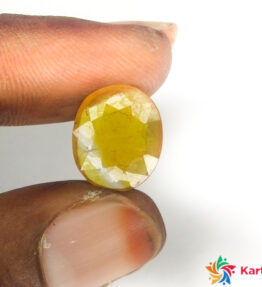 Kalyan Gems steven universe yellow sapphire Natural  Original pukhraj Certified Loose Gemstone online 5.5 Carat oval Shape