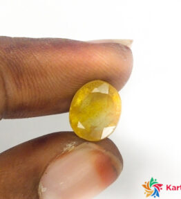 yellow sapphire stone  pukhraj Certified Loose Gemstone  4.7 Carat oval Shape