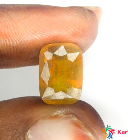 yellow sapphire  pukhraj Certified Loose Gemstone  7.45 Carat Rectangle Shape