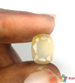 yellow sapphire  pukhraj Certified Loose Gemstone  5.2 Carat cushion Shape