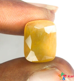 yellow sapphire Gemstone Loose Certified Stone   975 Carat cushion Shape