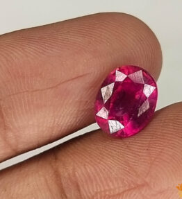 Vaibhav Gems original kempu stone 2.8 Carat