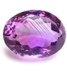 Vaibhav Gems Amethyst Stone Luxurious Oval Shape African Certified Amethyst Stone Gemstone 7.2 Ratti