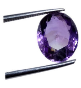 Vaibhav Gems Amethyst Stone Ultimate Quality Oval Shape Amethyst  Kathela African Gemstone 5.25 - 5.5 Ratti