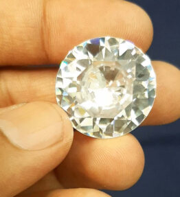 Vaibhav Gems American Diamond Stone BestQuality Certified Round Shape Zircon Gemstone 5.00 Ratti