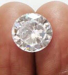 Vaibhav Gems American Diamond Stone Beautiful Round Shape Original Zircon Gemstone 7.15 Ratti