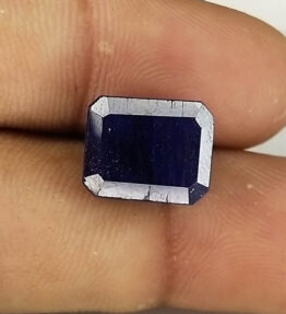 Kalyan Gems Natural Certified blue Sapphire neelam Gemstone Original 9.4 Carat rectangular Shape original blue sapphire