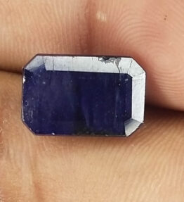 Kalyan Gems Natural blue Sapphire neelam  Stone Certified stone 7.5 Carat rectangular Shape original neelam pathar