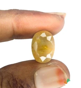 pushyaragam stone yellow sapphire Gemstone  Certified 10.75 Carat oval Shape