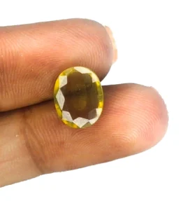 pure yellow sapphire Stone  pukhraj Certified Loose Gemstone  3.3 Carat oval Shape