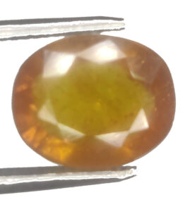 GRA Certified Yellow Sapphire Original Oval Cut Natural Pukhraj 7.40 Carat ( 8.14 Ratti )