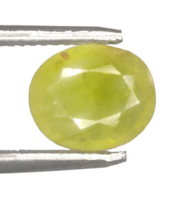 GRA Certified Yellow Sapphire Original Oval Cut Natural Pukhraj 3.25 Carat ( 3.575 Ratti )