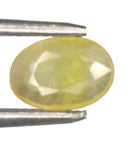 GRA Certified Yellow Sapphire Original Oval Cut Natural Pukhraj 2 Carat ( 2.2 Ratti )