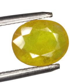 GRA Certified Yellow Sapphire Original Oval Cut Natural Pukhraj 2.95 Carat ( 3.245 Ratti )