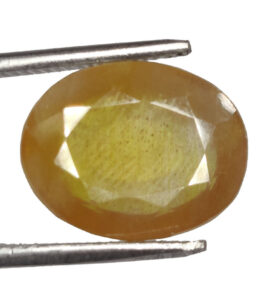 GRA Certified Yellow Sapphire Original Oval Cut Natural Pukhraj 13.05 Carat ( 14.355 Ratti )