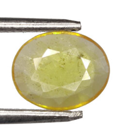 GRA Certified Yellow Sapphire Original Oval Cut Natural Pukhraj 2.55 Carat ( 2.805 Ratti )