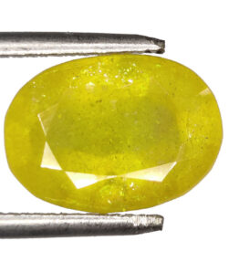 GRA Certified Yellow Sapphire Original Oval Cut Natural Pukhraj 8.0 Carat ( 8.8 Ratti )