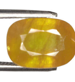 GRA Certified Yellow Sapphire Original Oval Cut Natural Pukhraj 12.95 Carat ( 14.245 Ratti )