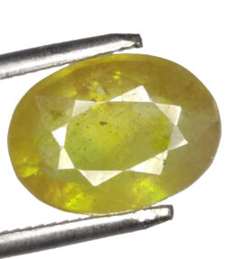 GRA Certified Yellow Sapphire Original Oval Cut Natural Pukhraj 7.15 Carat ( 7.865 Ratti )