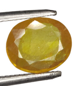 GRA Certified Yellow Sapphire Original Oval Cut Natural Pukhraj 4.00 Carat ( 4.4 Ratti )