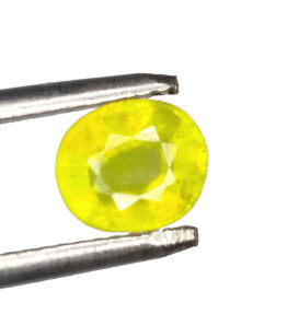 GRA Certified Yellow Sapphire Original Oval Cut Natural Pukhraj 1.70 Carat ( 1.87 Ratti )