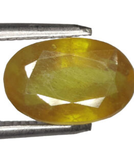 GRA Certified Yellow Sapphire Original Oval Cut Natural Pukhraj 7.30 Carat ( 8.03 Ratti )