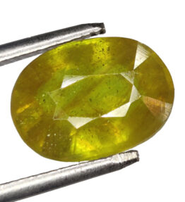 GRA Certified Yellow Sapphire Original Oval Cut Natural Pukhraj 7.75 Carat ( 8.525 Ratti )