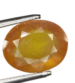 GRA Certified Yellow Sapphire Original Oval Cut Natural Pukhraj 9.90 Carat ( 10.89 Ratti )