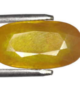 GRA Certified Yellow Sapphire Original Oval Cut Natural Pukhraj 11.90 Carat ( 13.09 Ratti )