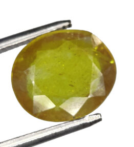 GRA Certified Yellow Sapphire Original Oval Cut Natural Pukhraj 7.35 Carat ( 8.085 Ratti )