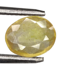 GRA Certified Yellow Sapphire Original Oval Cut Natural Pukhraj 2.05 Carat ( 2.255 Ratti )