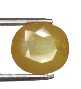 GRA Certified Yellow Sapphire Original Oval Cut Natural Pukhraj 11.45 Carat ( 12.595 Ratti )