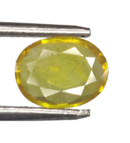 GRA Certified Yellow Sapphire Original Oval Cut Natural Pukhraj 2.85 Carat ( 3.135 Ratti )