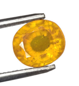 GRA Certified Yellow Sapphire Original Oval Cut Natural Pukhraj 3.90 Carat ( 4.29 Ratti )