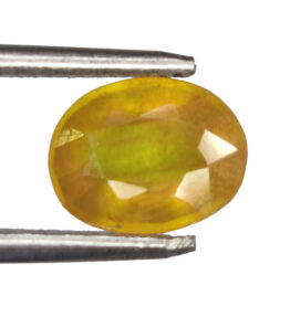 GRA Certified Yellow Sapphire Original Oval Cut Natural Pukhraj 3.40 Carat ( 3.74 Ratti )