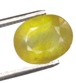 GRA Certified Yellow Sapphire Original Oval Cut Natural Pukhraj 8.95 Carat ( 9.845 Ratti )